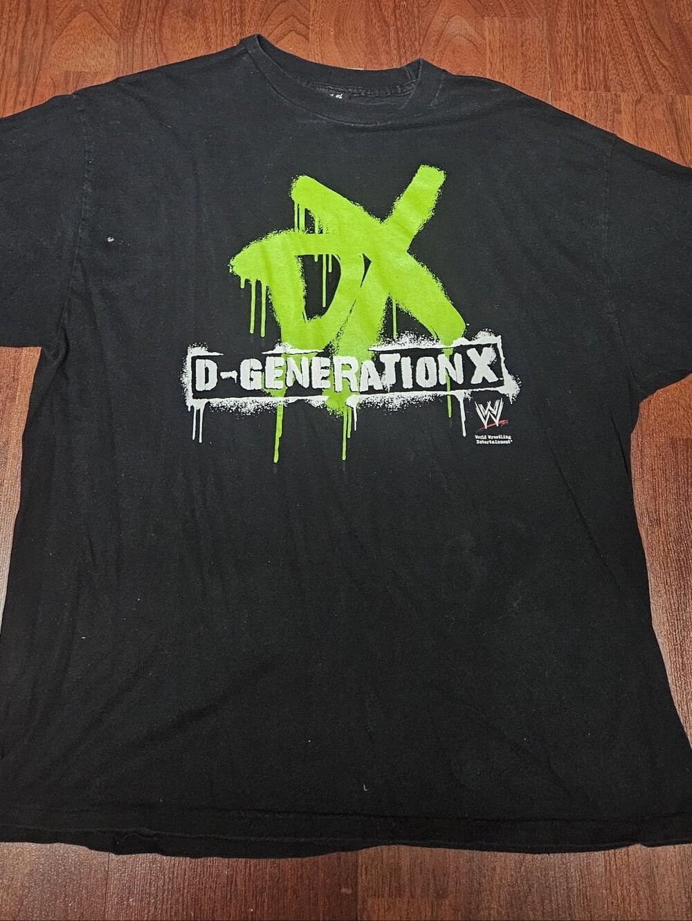 WWE Black T-Shirt with Neon Green DX Graphic